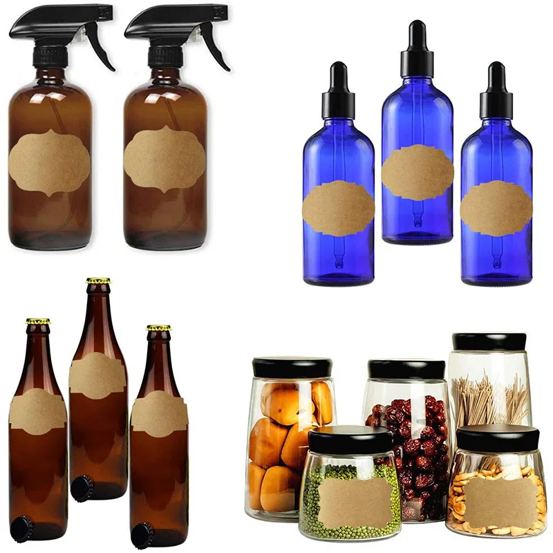 

Hot Kraft Paper Gift Tags Christmas Blank Tags Stickers Label Stickers Self-Adhesive Present Stickers for Gifts,Glass Bottle