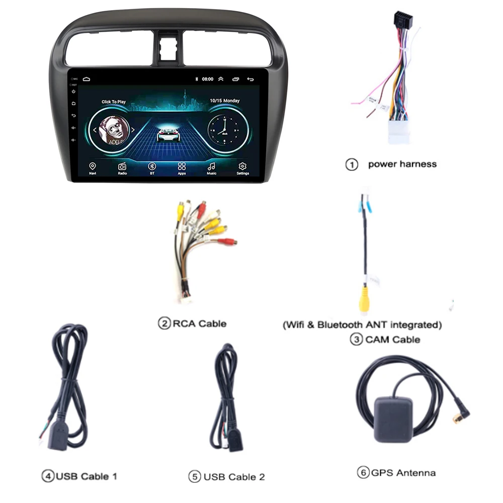 Android 8 1 9 &quotАвтомобильный мультимедийный плеер Авто видео для Mitsubishi mirage attrage 2012 2018