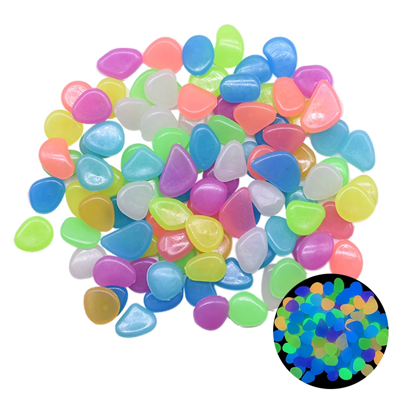

25/50/100/200pcs Glow in the Dark Garden Pebbles Glow Stones Rocks for Walkways Garden Path Patio Lawn Yard Decor Luminou