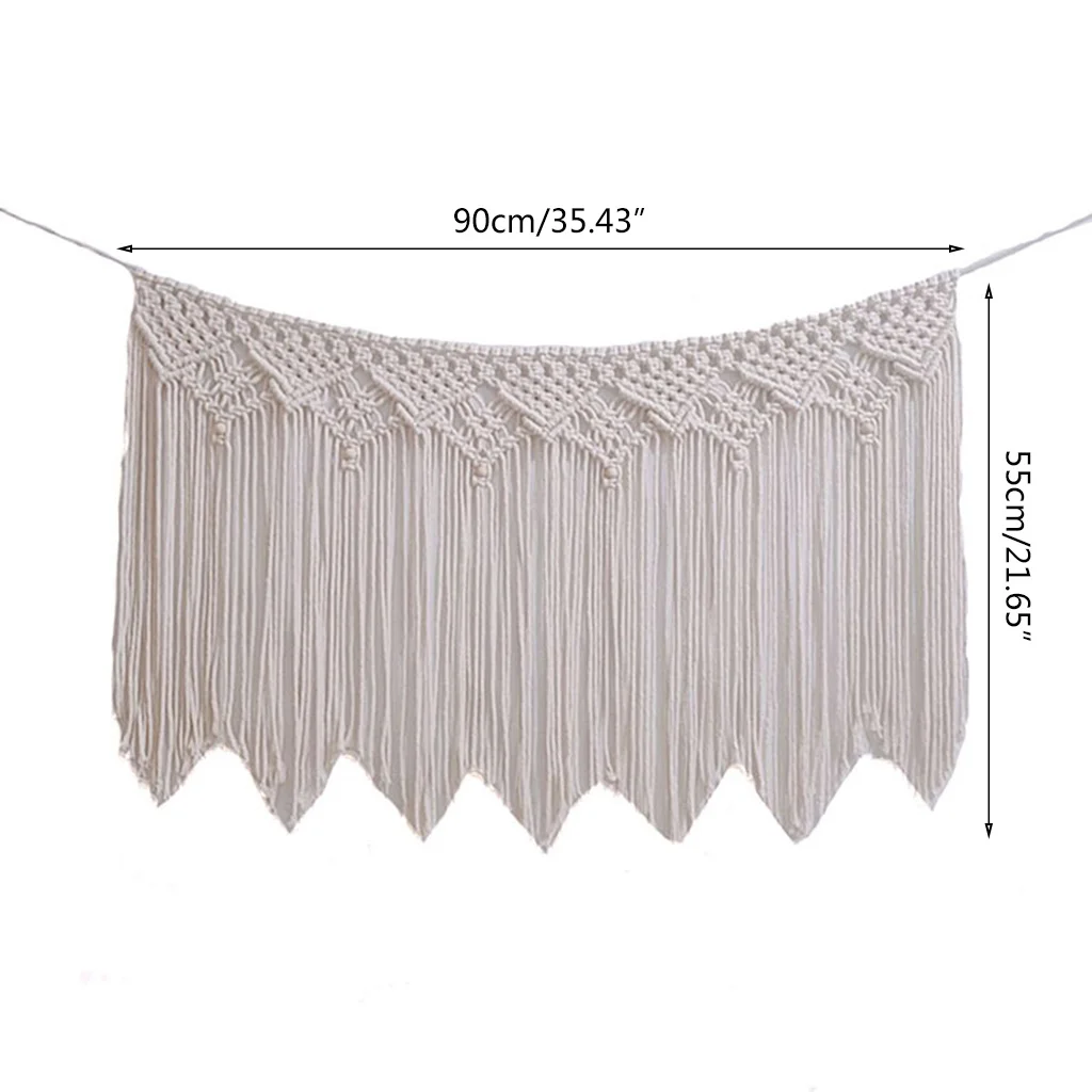 

Long Tassel Woven Tapestry Wall Hanging Boho Macrame Rope Bohemian Home Decorations Bedroom Hand Knotted Rope Home Bedroom Decor