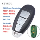 Keyecu OEM Smart дистанционный ключ-брелок от машины-TS007 315 МГц, TS008 433 мгц-2 кнопки с чипом ID47 для Suzuki SWIFT SX4 VITARA 2010-2015