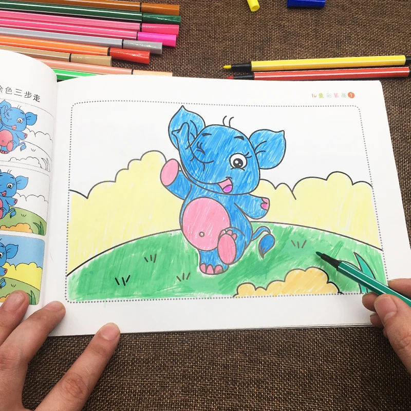 

Книжки-раскраски китайские с рисунками, акварельные учебники для начинающих школ, для обучения и творчества, для детей