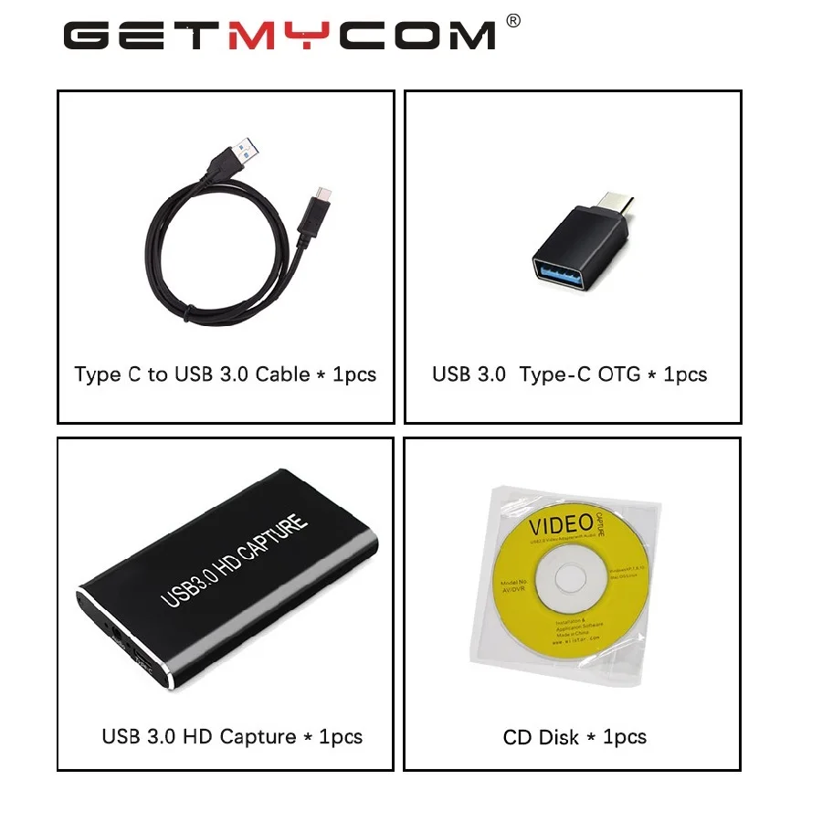 

USB3.0 Video Capture HDMI to USB 3.0 Type-C 1080P HD Video Capture Card or Windows Linux Os for TV PC PS4 Game Live Streaming f
