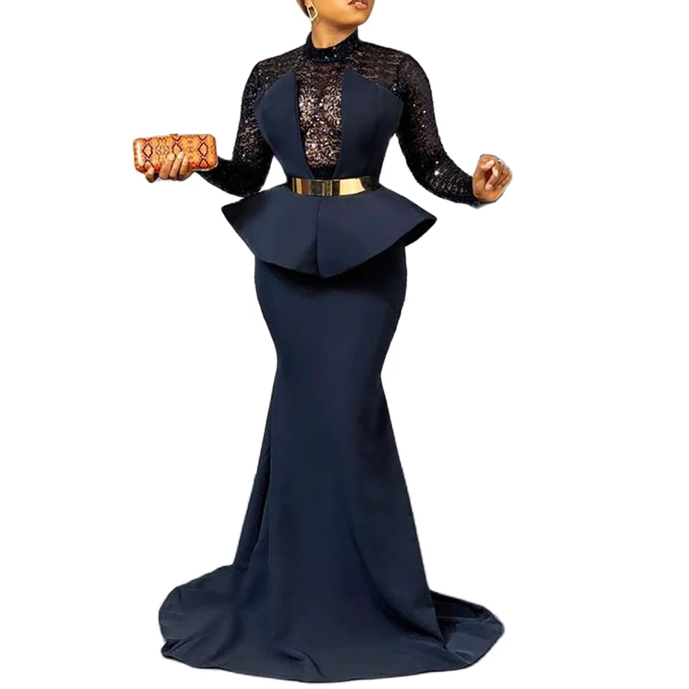 Элегантный длина до пола длинное вечернее Вечерние Платье женское сексуальное