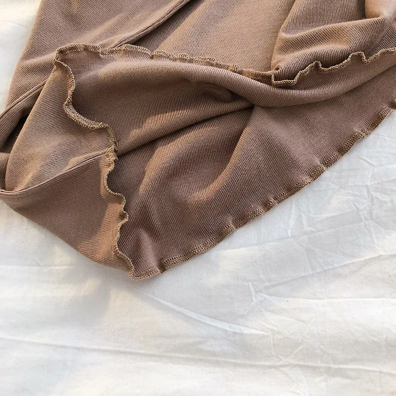 Корейская однотонная вязаная водолазка Ulzzang осенняя футболка Женская