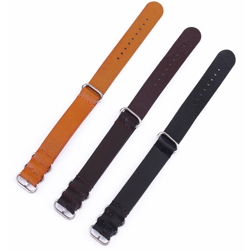 Модные Ремешки для часов из натуральной кожи ремешок НАТО зулу Стиль мужские и