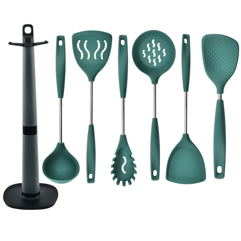 

Silicone Kitchenware Set Chinese Cooking Spoon and Shovel Silicone Soup Spoon Noodle Spoon Non-Stick Cookware Set