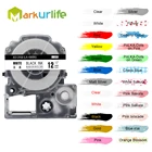 Лента для этикеток Markurlife, 12 мм, SS12KW, LC-4WBN, 1 шт., совместима с Epson, черно-белая, для принтера этикеток LW-300, LW-400