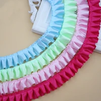 30yards 2 5cm 16colors satin ruffle lace trim ribbon pleated tape dress doll and girl dress clothes 0 98 width