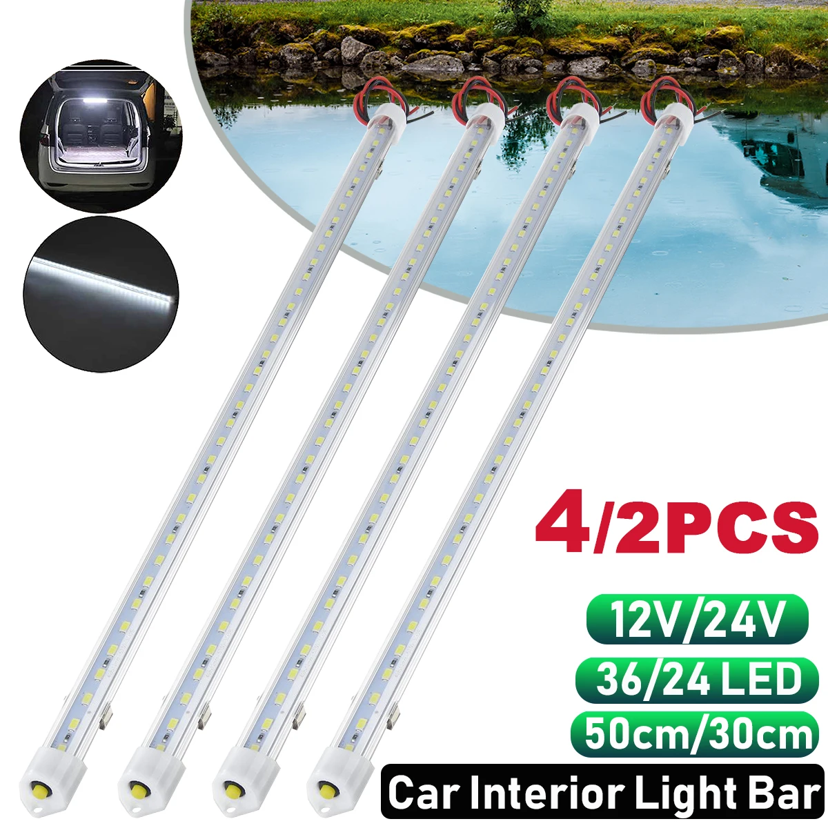 Светодиодсветодиодный трубка для автомобиля внутренняя световая панель 30 см 50 4/2