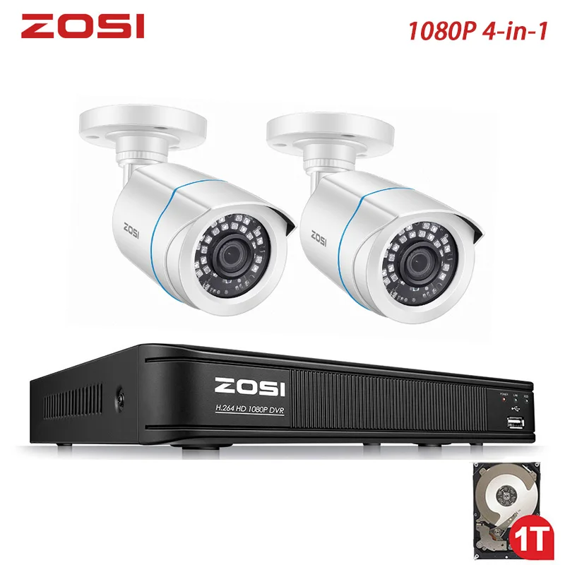 ZOSI электронные 1080P 8-канальный сетевой видеорегистратор Системы DVR Комплект ночного видения Bullet 1080P CCTV Водонепроницаемый видео Камера удаленного просмотра 1 ТБ HDD жесткий диск