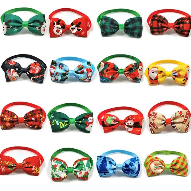 

50/100pcs Christmas Pet Dog Bowties Ties Small Dog Puppy Bowties Necktie Dog Christmas Holiday BowTie Grooming Accessories