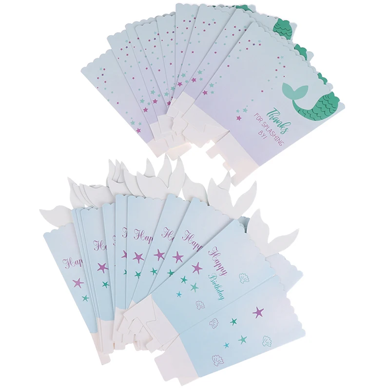 12 шт Русалка хвост конфеты мешок коробки под морем для попкорна предметы