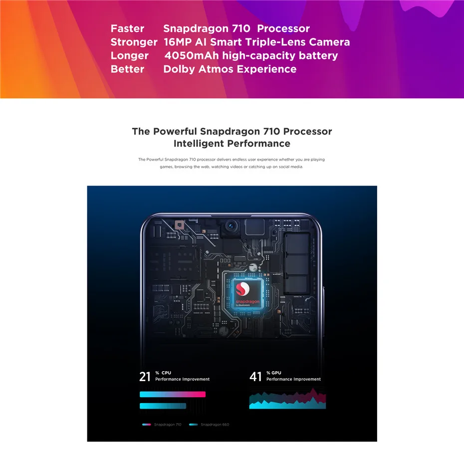 Глобальная версия lenovo K10 Note 6 ГБ 128 ГБ 6," FHD+ Snapdragon 710 4050 мАч 16 МП Тройная камера Dolby Atmos мобильный смартфон