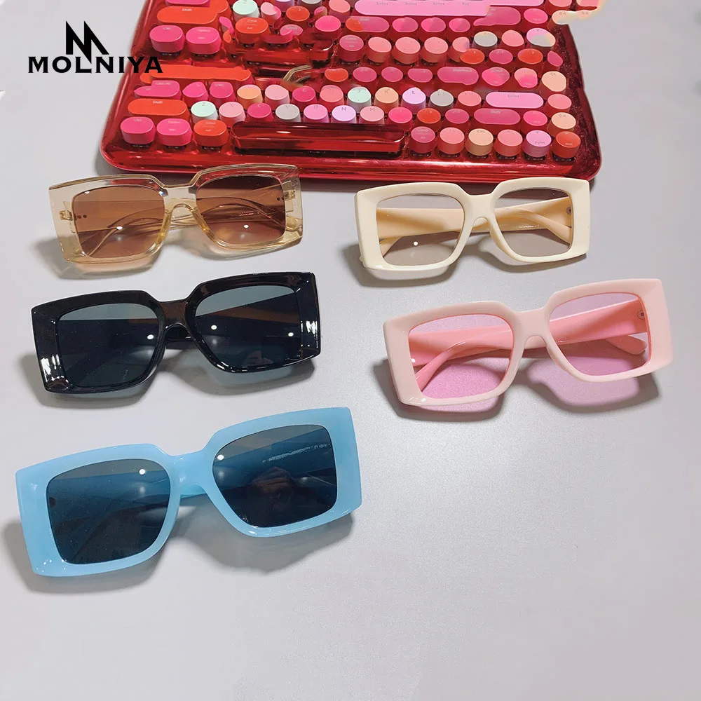 

Fashion Small Rectangle Sunglasses Women Retro Brand Designer Wide Legs Eyewear Shades 2021 Men Square Purple Sun Glasses