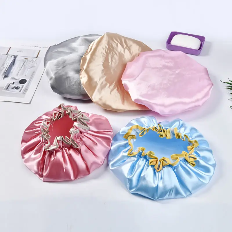 

Двухслойная светильник маслонепроницаемая шапочка для кухни и душа, водонепроницаемая шапочка для душа для взрослых и женщин, шапочка для ...