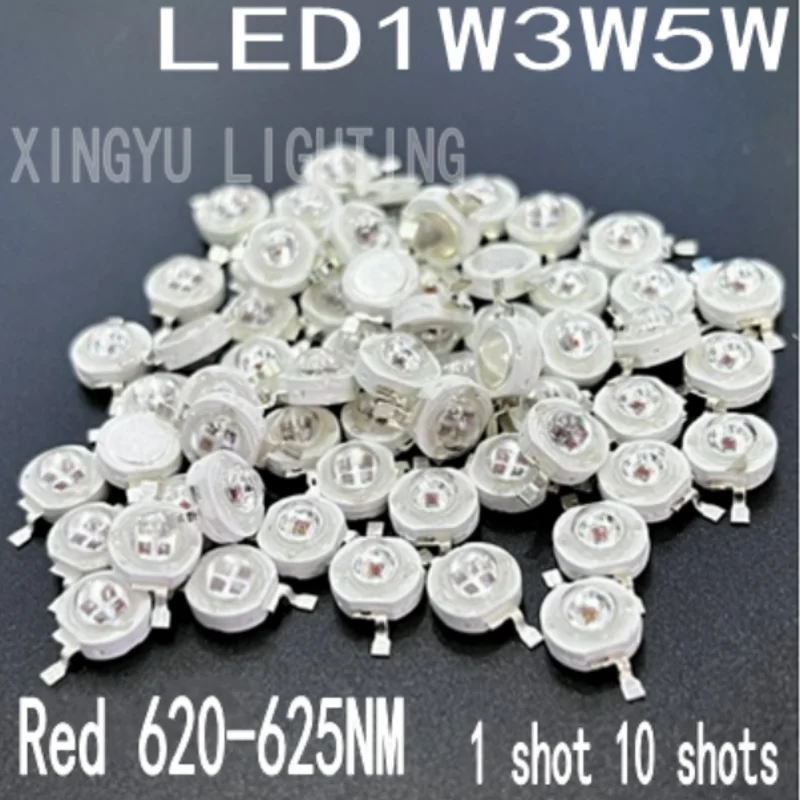 

Светодиодный светильник высокой мощности 1W3W5W, 10 шт., светодиодный светильник с бусинами красного цвета