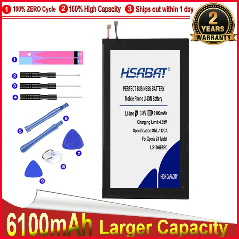 Аккумулятор HSABAT 0 Cycle 6100mAh LIS1569ERPC для Sony Xperia Tablet Z3 Compact SGP611 SGP612 SGP621 сменный