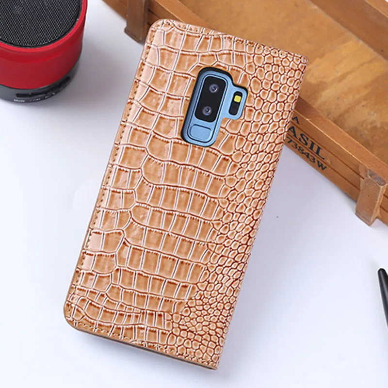 Coffee Флип-чехол для телефона для samsung A10 A20 A30 A50 A70 A5 A7 A8 2018PU для карт и узором «крокодиловая кожа» для Galaxy S7 S8 S9 S10 Plus Note 8 9 10+ чехол - Цвет: Coffee