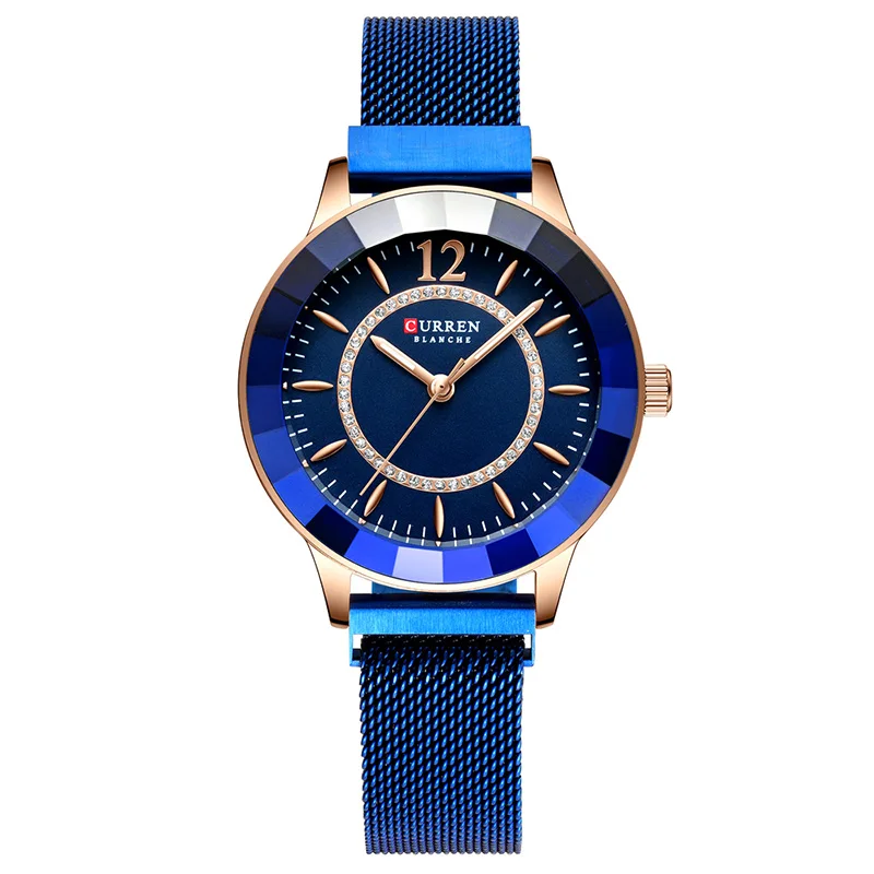 blue blue CURREN лучший бренд роскошные женские часы модные кварцевые часы женские часы простые водонепроницаемые наручные часы подарок Relogio Feminino - Цвет: blue blue