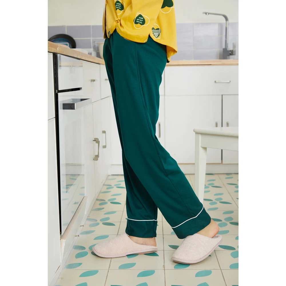 

Women's Cotton Long Sleeve Cute Pajama Printed Home Clothes Tops Pants Suit Loungewear Home Wear