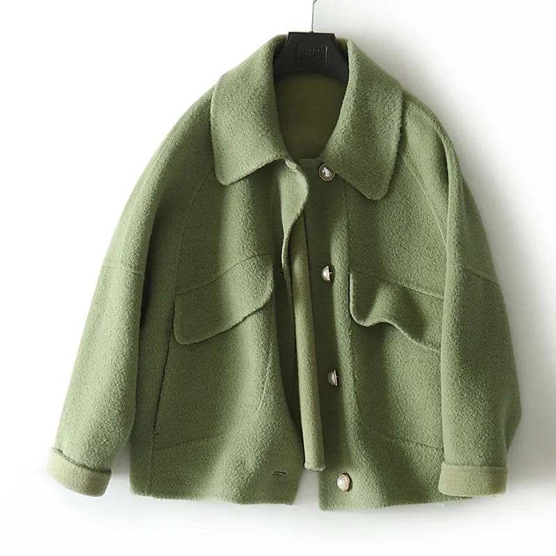 

New short loose double-sided wool coat h16cd99120