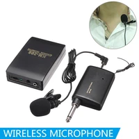 mayitr 1pc wireless fm transmitter receiver km 208 lapel clip on microphone mic system set for wedding meeting