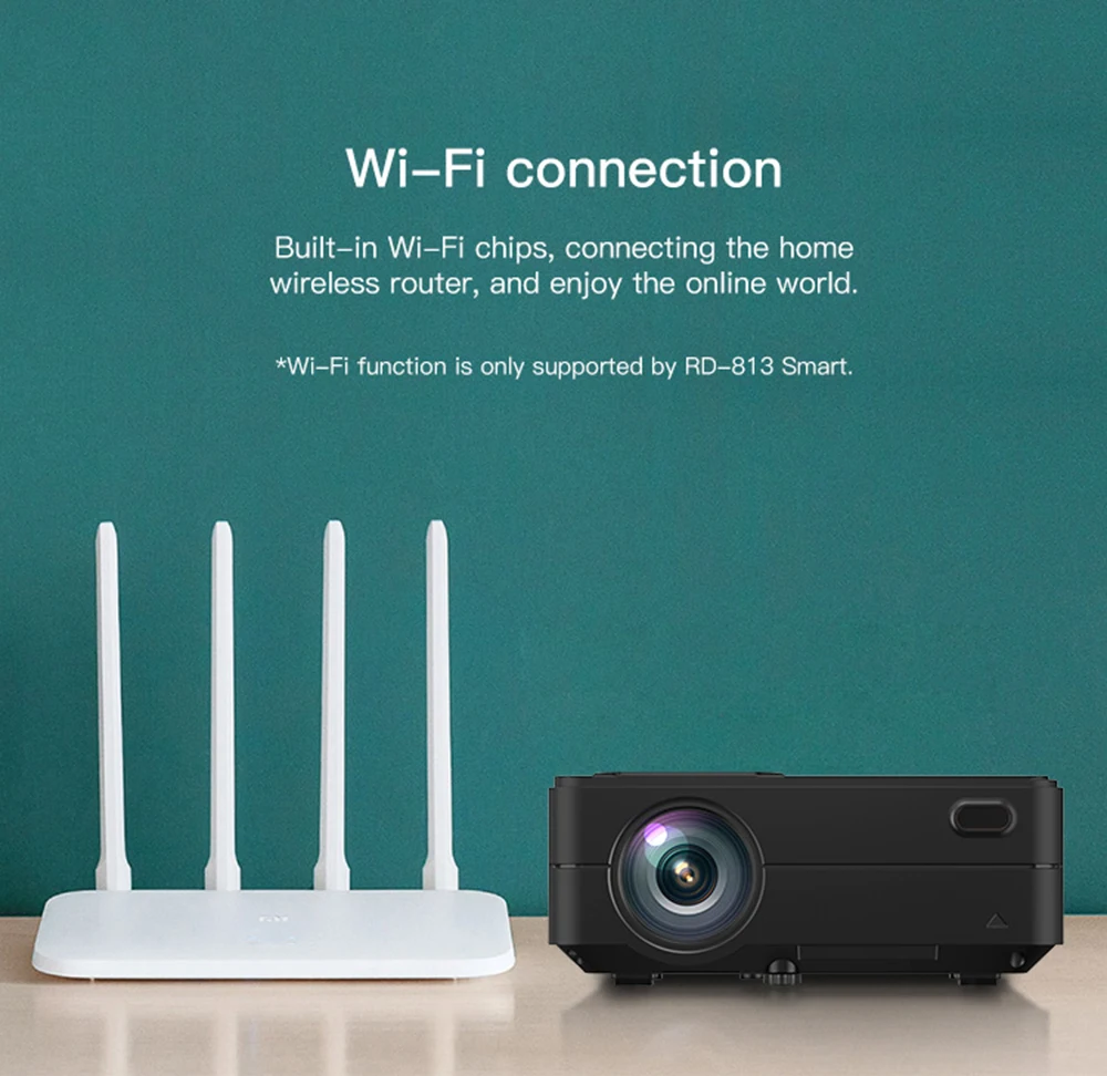 Rigal RD 813 Android проектор 1280x720P WiFi мульти экран домашний кинотеатр Proyector 3D кино HD