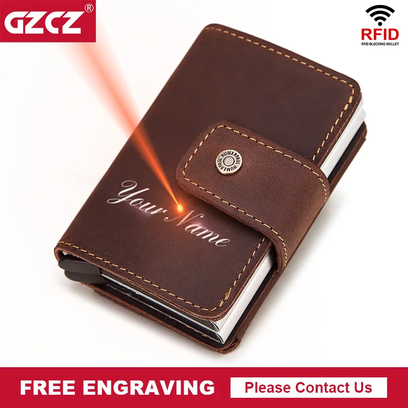 Кошелек мужской из натуральной кожи с Rfid-защитой и отделением для кредитных карт