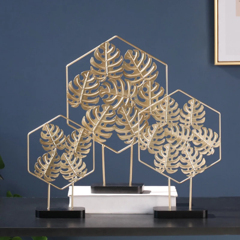 Золотые Железные украшения в виде листьев гинкго скандинавские Роскошные