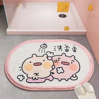 cartoon cute bathroom absorbent floor mats bathroom door non slip carpet toilet household door mats quick drying foot mats