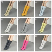 16 bjd accessories cotton knee high doll socks for barbie stockings leg warmers socks for blythe kids dollhouse diy toys gifts
