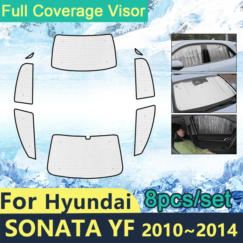 

Полный Чехлы навесы для Hyundai Sonata 2010 ~ 2014 YF автомобиля, защита от солнца, лобовые стекла боковое окно аксессуары с козырьком 2012 2013