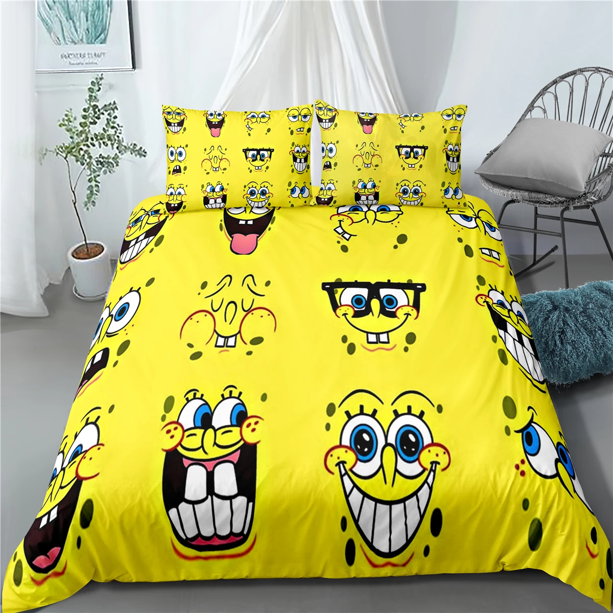 

3d Cartoon Anime Printed Bedding Set Boys Girls Kids Cartoon Patrick Duvet Cover Set Pillowcase Twin Full Queen Single