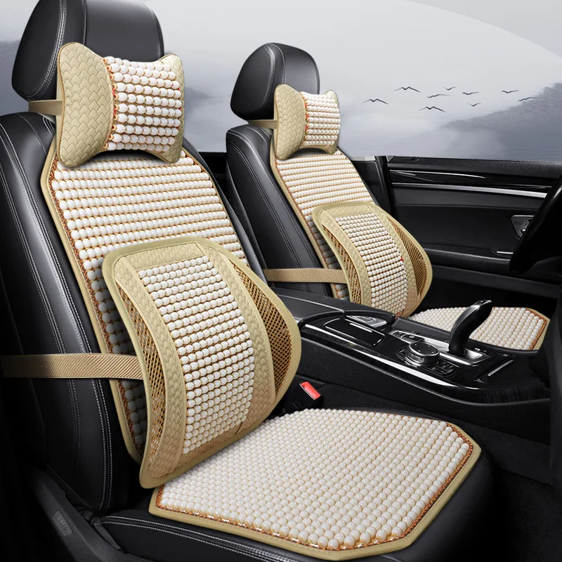 Resin Jade Beads Car Seat Cushion Breathable Massage Driving Cooling Pad Leaflet General Summer | Автомобили и мотоциклы