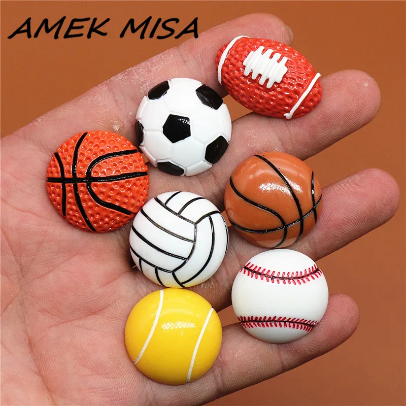 

Resin Shoe Buckle Accessories Football Basketball Rugby Tennis Baseball Shoe Decoration Jibz for Croc Charms Bracelets Kids Gift