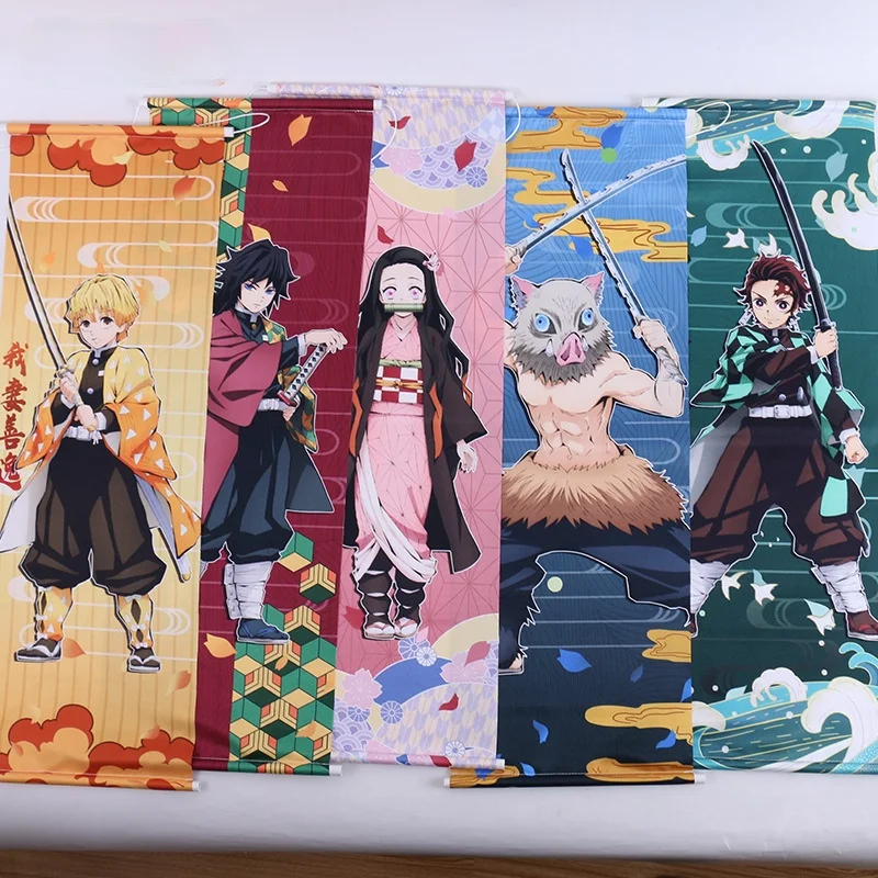 

Fashion Prints Scroll Anime Demon Slayer Poster Hippie Wall Picture Nordic Canvas Nezuko Hanging Painting Office Home Decor