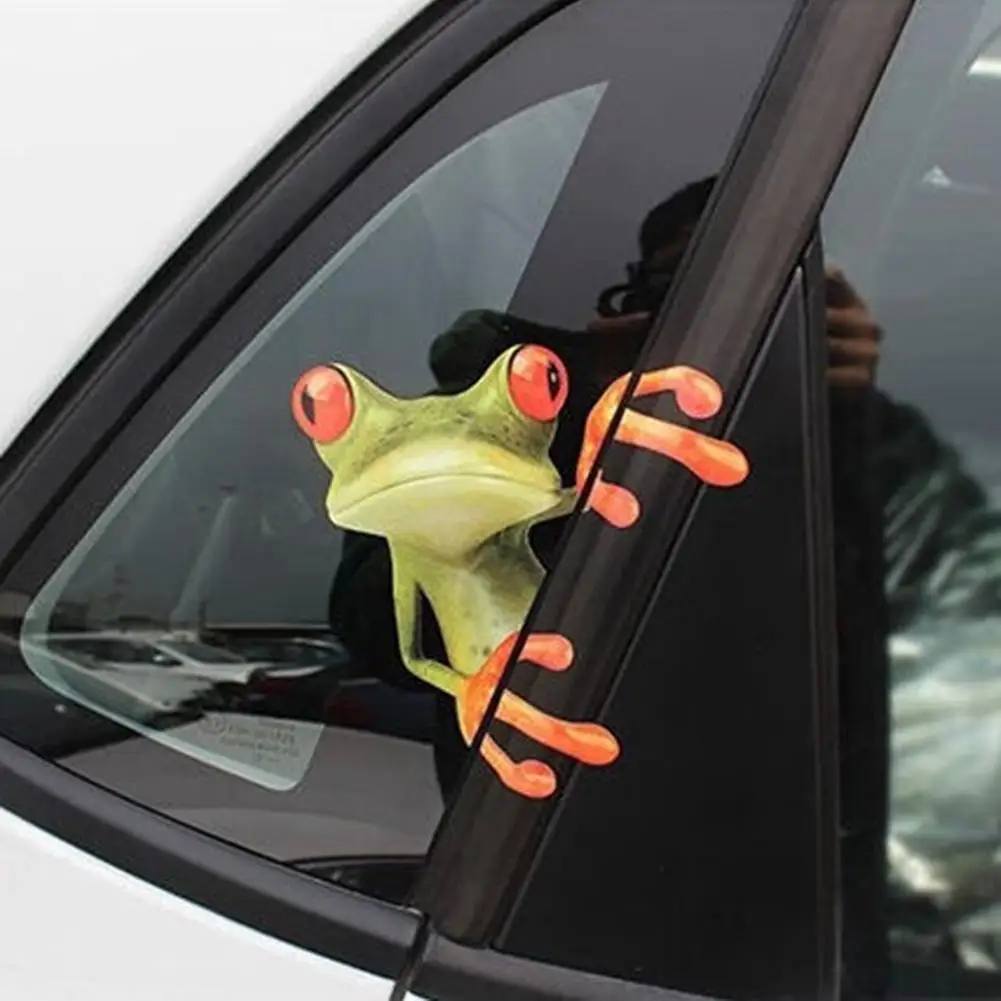 

Car Sticke 3D Cartoon Peep Frog Truck Window Decal Car Adhesive Sticker Car-Styling Vinyl Stickers Water-resistant Decals