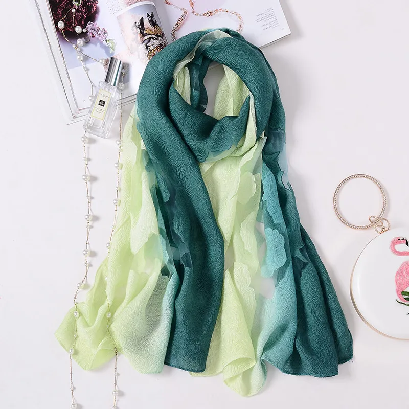 

Женский кружевной шарф с цветочным узором, шаль от солнца, большой шарф на осень и зиму, 2019