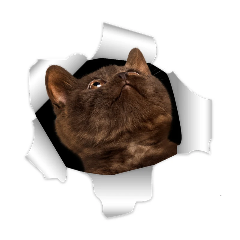 

Cute 3D Cat Stickers Hole View Vivid Cat PVC Car Stickers and Decals Home Wall Bathroom Toilet Stickers Car Styling Stickers