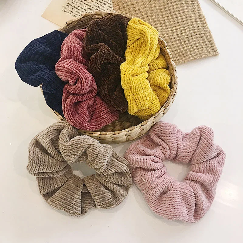 Модные трикотажные резинки для волос женщин и девушек эластичные вязаные