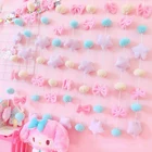 Шторы в Корейском стиле со звездами для девочек, украшение для спальни, с бантом, прозрачные шторы для детской комнаты, занавески с перегородкой, тюль DL012  B