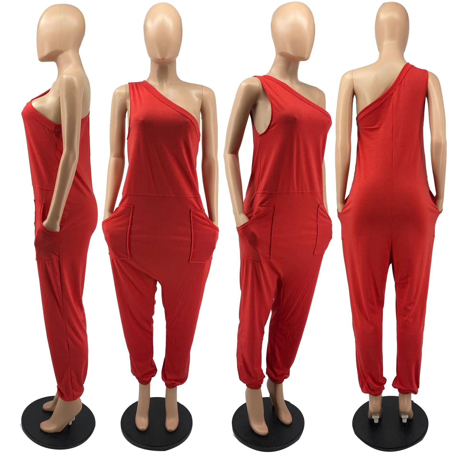 

Casual Woomen Loose Bodycon Jumpsuit One Piece Jumpsuit Solid Color Streetwear Summer Romper Women Jumpsuit Overall