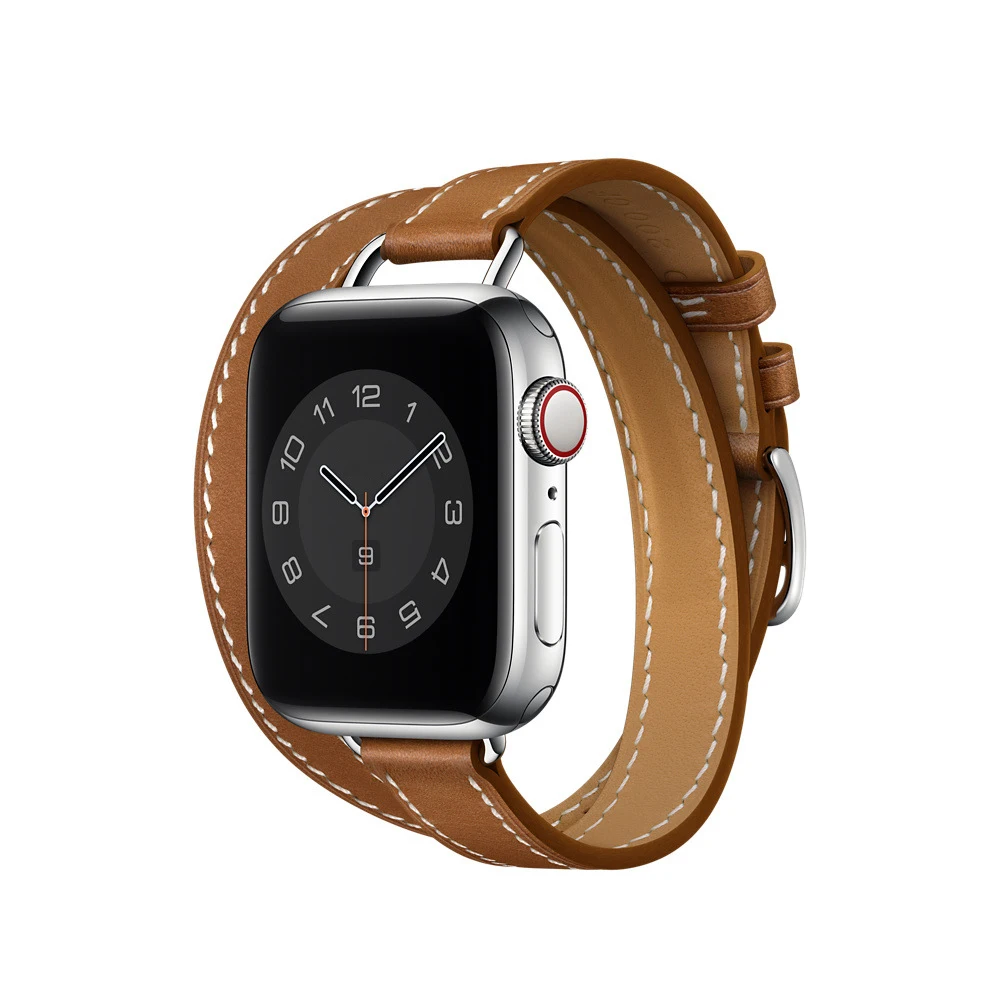Фото Ремешок Т-образный из натуральной кожи для Apple Watch Band 38 40 41 мм 42 44 45 мм №2