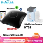 Универсальный Смарт-пульт дистанционного управления Broadlink RM4 PRO Wifi IR RF TV кондиционер S3 концентратор пассивный инфракрасный датчик движения комплект через приложение Broadlink