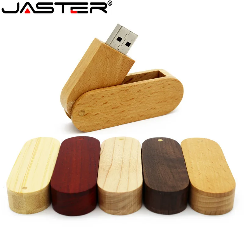 Деревянный бамбуковый USB флеш накопитель JASTER 2 0 4 ГБ 8 16 32 64 1 шт. бесплатный