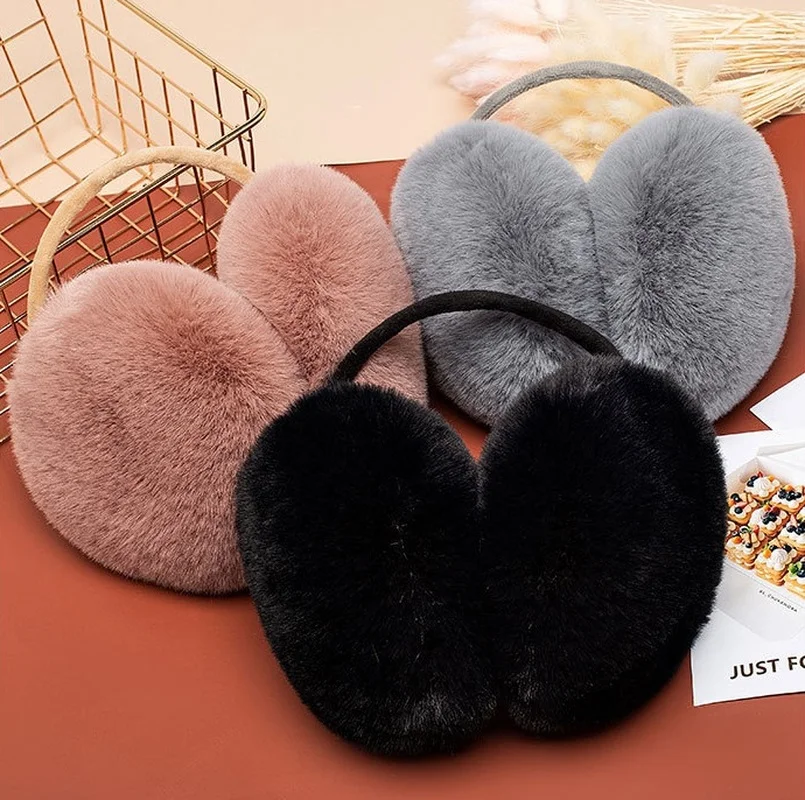 

Winter Warm Earmuffs Cute Plush Fur Headphones Fashion Unisex Ear Warmer Solid Color Girls Headband Ear Muff Keep Ear Warm Cover