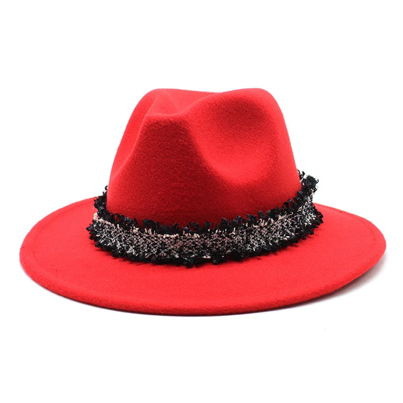 

2021 autumn men's and women's woolen hat solid color jazz hat crystal diamond fashion hat