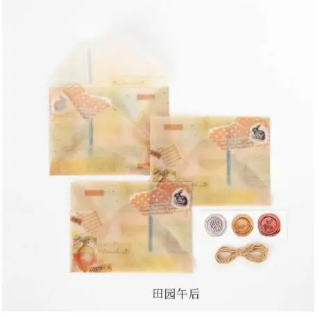 tian yuan wu hou 3 шт./компл. Винтаж Ван Гог Краски ing Поэзия пейзаж Краски прозрачный конверт открытка с буквенным принтом хранилище канцелярских товаров Бумага подарок - Цвет: tian yuan wu hou