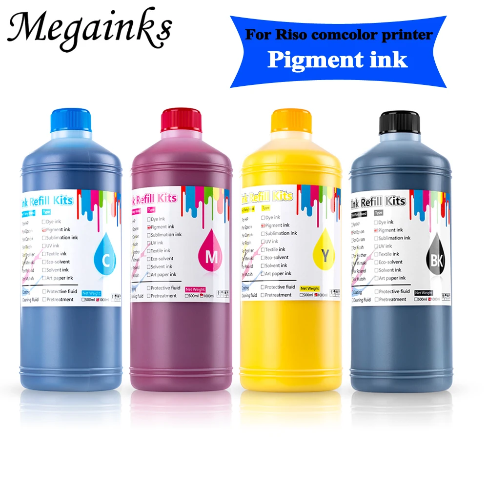 

4 x 1000ml Riso S-6701G/E Compatible refill pgiment ink For Riso Comcolor 3150 7150 9150 3110 7110 3050 7050 9050 HC5000 printer